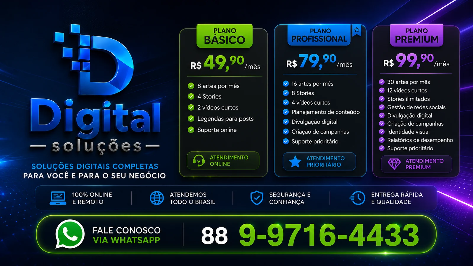 Banner da Digital Soluções com apresentação de soluções digitais